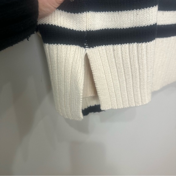 Zara Wool Striped Sweater Cream Black - Picture 7 of 10